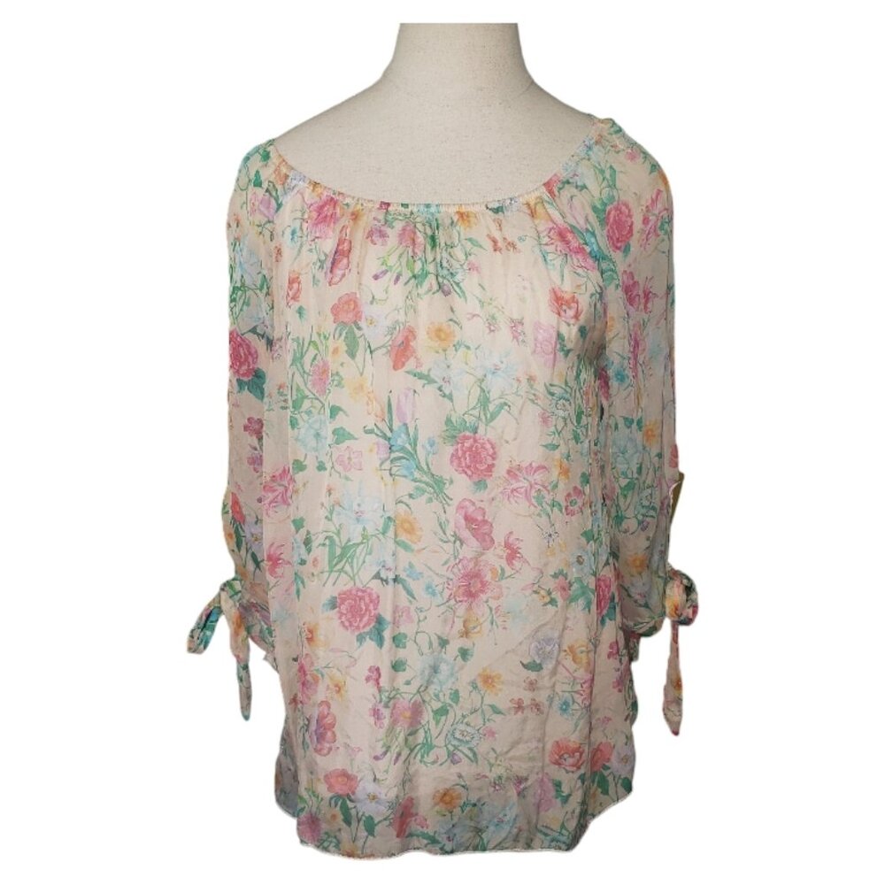 CT1530 Angela Moda Made in Italy Floral Blouse M